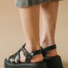 REFRESH Flatforms gladiator style 395.171862-L ΜΑΥΡΟ