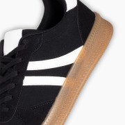 Street style sneakers με ρίγες 431.DML503-C ΜΑΥΡΟ