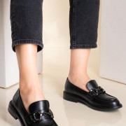 PAREX Loafers με διακοσμητική αγκράφα 022.105-30-006-L ΜΑΥΡΟ