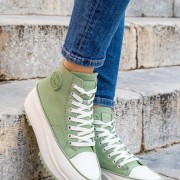 Refresh πάνινα sneakers με ιδιαίτερη σόλα 395.170846-F ΠΡΑΣΙΝΟ