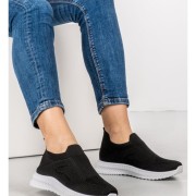 Slip-on υφασμάτινα sneakers 330.LY380-F ΜΑΥΡΟ/ΑΣΠΡΟ