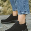 Υφασμάτινα slip-on sneakers τύπου κάλτσα 416.LY530-F ΜΑΥΡΟ