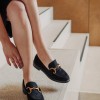 Loafers suede με μεταλλική αλυσίδα 396.M7315-C ΜΑΥΡΟ