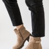 Suede casual μποτάκι με διακοσμητικό ζωνάκι 330.OM2217-C ΠΟΥΡΟ