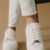 Δίσολα tennis sneakers με κρακελέ υφή 330.OX2312-L ΑΣΠΡΟ/ΡΟΖ