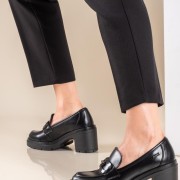 Blondie block-heeled loafers 202.SD57018-L ΜΑΥΡΟ