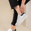 Casual δίσολα tennis sneakers 431.LY542-L ΑΣΠΡΟ/ΜΑΥΡΟ