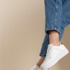 Δίσολα sneakers με εξωτερικές ραφές 431.LY357-L ΑΣΠΡΟ/CHAMPAGNE