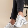 Running sneakers σε συνδυσμό υλικών 431.LY719-L ΑΣΠΡΟ/ΑΣΗΜΙ