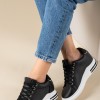 Tennis sneakers με εσωτερικό τακούνι 431.LY661-L ΜΑΥΡΟ