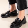 Λουστρίνι Chunky loafers με μεταλλικό διακοσμητικό 431.5520-11-LU. ΜΑΥΡΟ