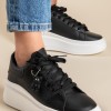 Δίσολα sneakers με διακοσμητικό αρκουδάκι 431.LY653-L ΜΑΥΡΟ/ΑΣΠΡΟ