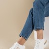 Sneakers με μεταλλικές λεπτομέρειες 431.LY629-L ΑΣΠΡΟ/ΜΠΕΖ