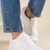 Casual sneakers με εξωτερικές ραφές 431.OX2350-L ΑΣΠΡΟ