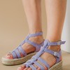 Suede flatforms με λουράκια τύπου gladiator 431.OM6625-L ΜΩΒ