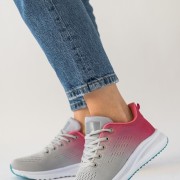 Υφασμάτινα running sneakers 330.B58-F ΓΚΡΙ/ΡΟΖ