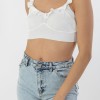 Crop Top με Βολάν 402.0759-TOP ΑΣΠΡΟ