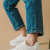 Chunky sneakers σε συνδυασμό υλικών 330.LY671-L ΑΣΠΡΟ