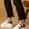 Δίσολα sneakers με διακοσμητικό αρκουδάκι 330.C3-L ΑΣΠΡΟ/ΜΑΥΡΟ