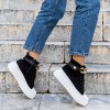 Υφασμάτινο μποτάκι sneaker με αλυσίδα 330.JR2126-L ΜΑΥΡΟ