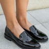 Flat loafers με λουστρίνι 185.914-LU ΜΑΥΡΟ