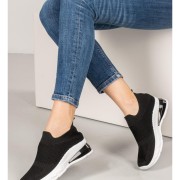 Slip-on υφασμάτινα sneakers 330.LY379-F ΜΑΥΡΟ/ΑΣΠΡΟ