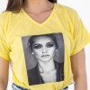 T-Shirt με Στάμπα 402.JLO-TSH ΚΙΤΡΙΝΟ