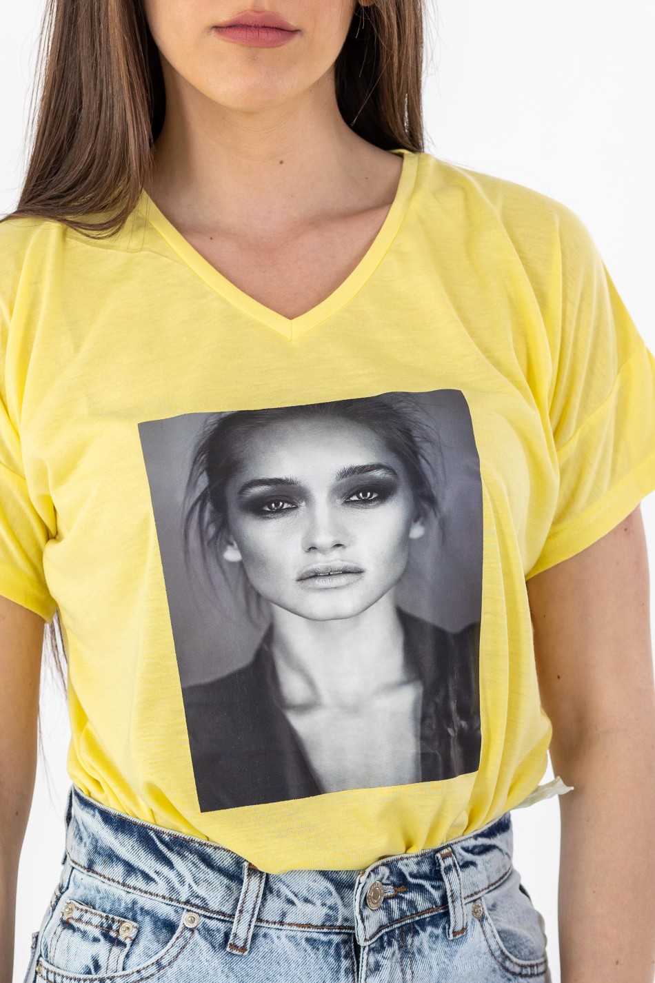 T-Shirt με Στάμπα 402.JLO-TSH ΚΙΤΡΙΝΟ