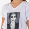 T-Shirt με Στάμπα 402.JLO-TSH ΑΣΠΡΟ