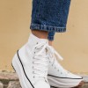 Δίπατα υφασμάτινα sneaker μποτάκι 330.LY549-F ΑΣΠΡΟ