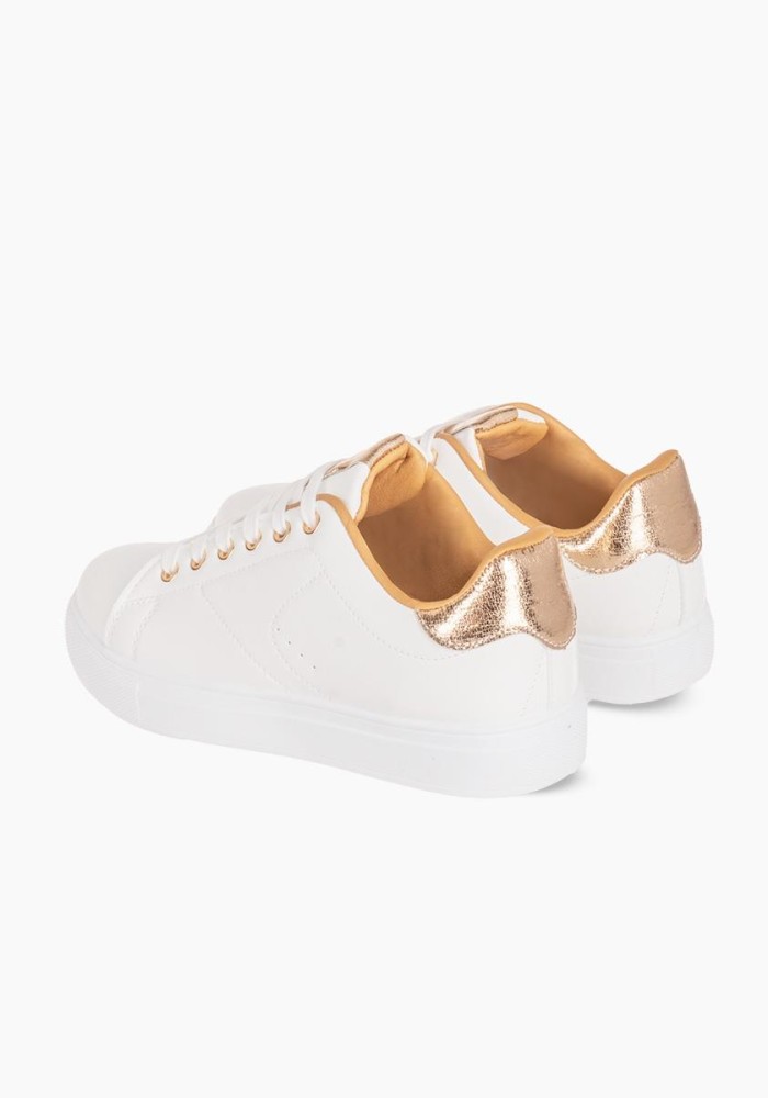 Basic tennis sneakers 364.DML377-L ΑΣΠΡΟ/CHAMPAGNE