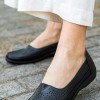 Comfort slip-on με δερμάτινο πάτο 221.FREDA-160-L ΜΑΥΡΟ