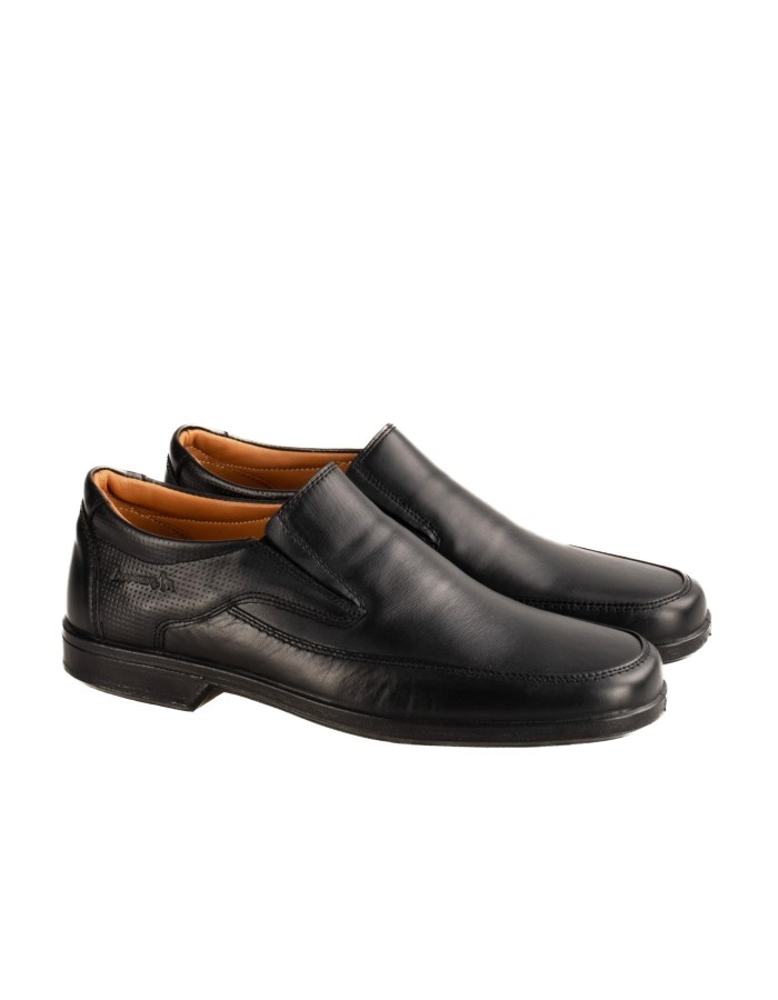 BOXER δερμάτινα ανατομικά loafers-μοκασίνια 031.10094-L ΜΑΥΡΟ