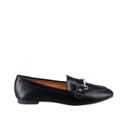 Flat loafers με διακοσμητική αλυσίδα με στρας 414.H2126-L ΜΑΥΡΟ