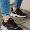 Chunky sneakers με εξωτερικές ραφές 330.C606-L ΜΑΥΡΟ/ΑΣΠΡΟ