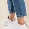 Basic tennis sneakers 431.600-2-L ΑΣΠΡΟ/ΑΣΗΜΙ