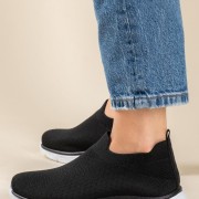 Slip-on sneakers τύπου κάλτσα 431.LY600-F ΜΑΥΡΟ/ΑΣΠΡΟ