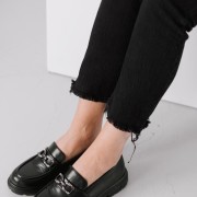 Chunky loafer με μεταλλικό διακοσμητικό 330.OM2184-L ΜΑΥΡΟ