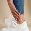 Chunky sneakers σε συνδυασμό υλικών 431.BY1811-L ΑΣΠΡΟ