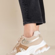 Chunky sneakers σε συνδυασμό υλικών 431.LY697-L ΠΟΥΡΟ