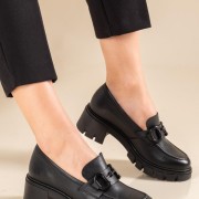 RAGAZZA Tracksole loafer με τακούνι 331.0756-L ΜΑΥΡΟ