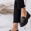 Chunky loafers με χρυσή αλυσίδα 330.D2710-L ΜΑΥΡΟ