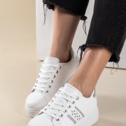 Δίσολα tennis sneakers 330.SD9015A-L ΑΣΠΡΟ/ΑΣΗΜΙ