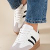 Street style δίσολα sneakers με ρίγες 425.C726-L ΑΣΠΡΟ