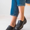 SABINO Ανατομικό δερμάτινο slip-on 028.TC2109-L ΜΑΥΡΟ