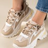 Chunky sneakers σε συνδυασμό χρωμάτων και υλικών 431.LY632-L ΠΟΥΡΟ