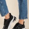 Chunky sneakers σε συνδυασμό χρωμάτων και υλικών 431.LY632-L ΜΑΥΡΟ