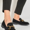 Loafers suede με μεταλλική αλυσίδα 396.M7315-C ΜΑΥΡΟ