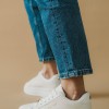 Δίσολα tennis sneakers με κρακελέ υφή 330.OX2312-L ΑΣΠΡΟ