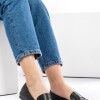 Flat loafers με φάσα 414.H2128-L ΜΑΥΡΟ